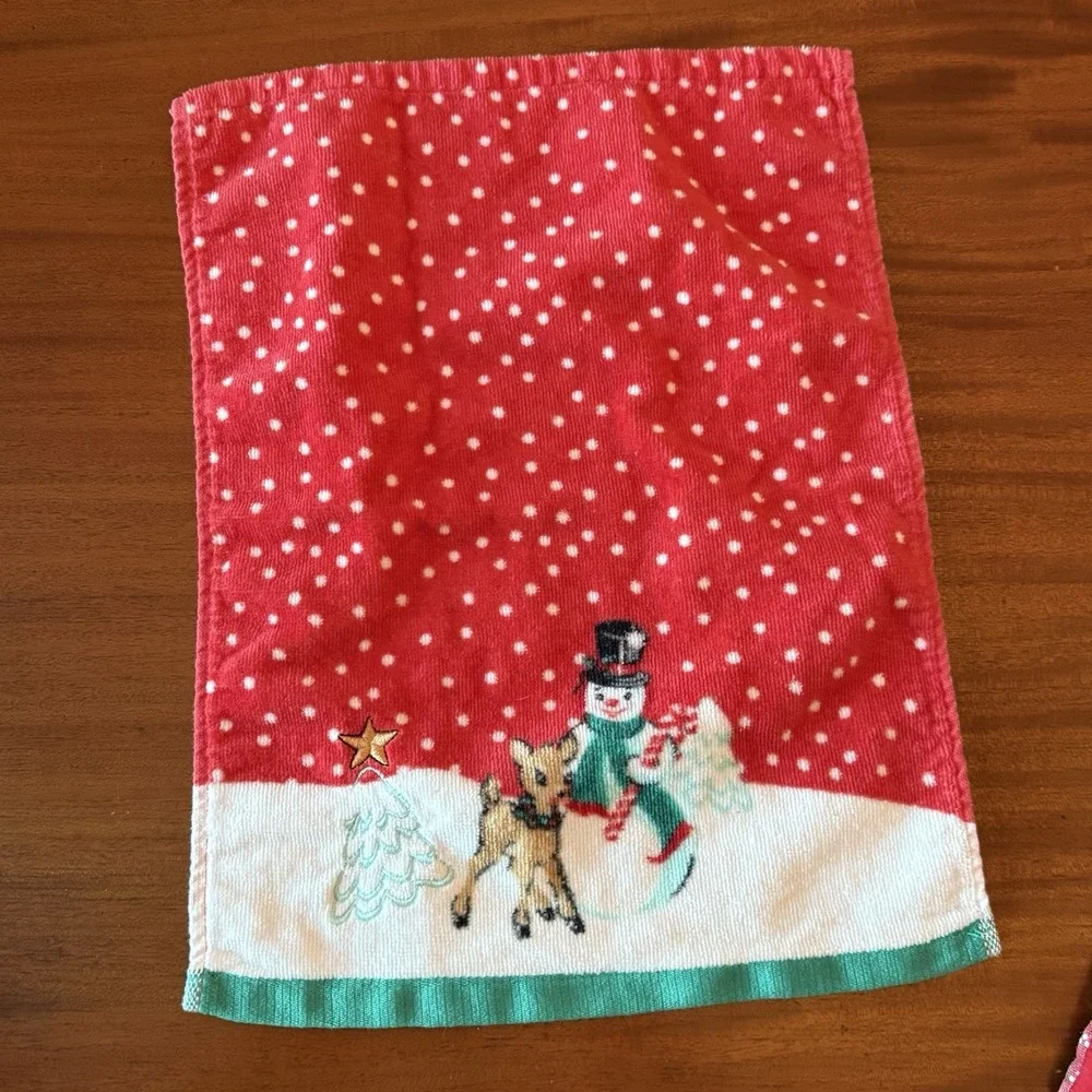 Vintage Christmas Kitchen Lot of 3 | Teddy Bear Oven Mitt Santa Pot Holder Towel